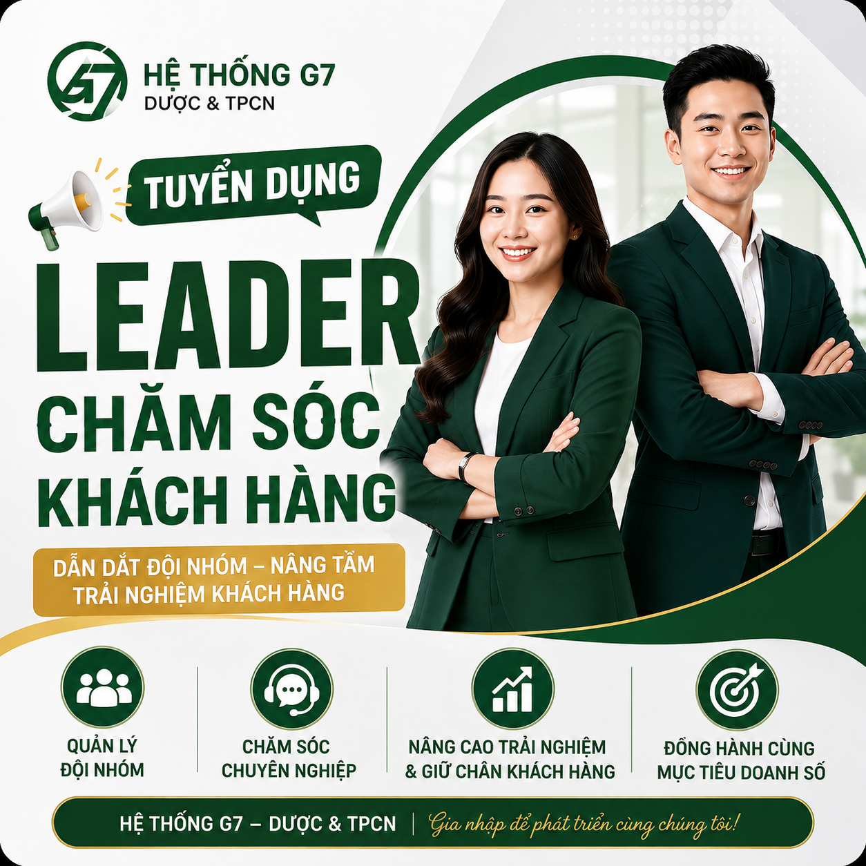TUYỂN DỤNG LEADER CHĂM SÓC KHÁCH HÀNG